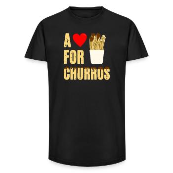 Ein Herz für Churros - Long Fit Männer T-Shirt - Schwarz - Vorne - AI Model Male 185 light (185cm)