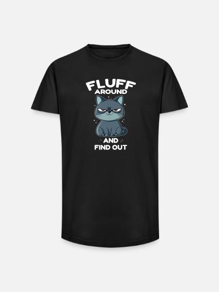 Fluff around and find out cat - Long Fit Men's T-Shirt - black