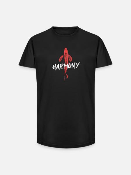 Koi Fish Energetic Harmony - Long Fit Men's T-Shirt - black
