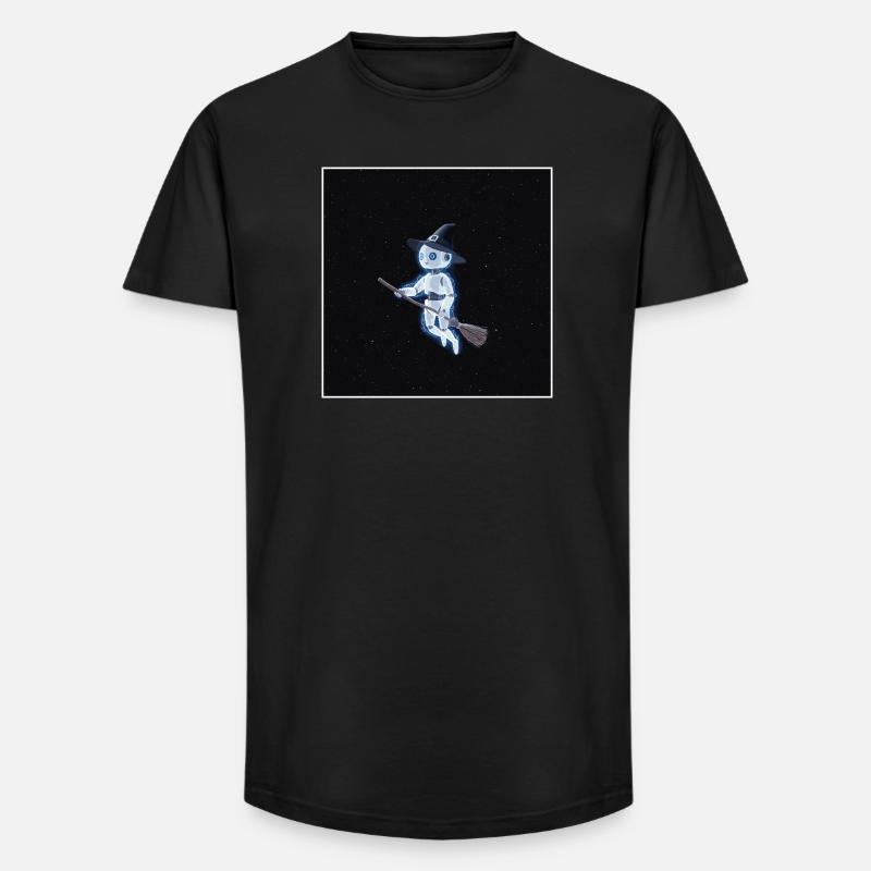Robot witch in space - Long Fit Men's T-Shirt - black