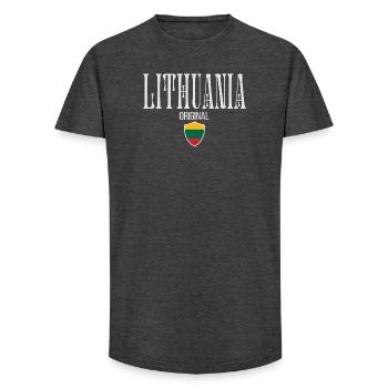 Lithuanian flag, Lithuanian pride - Long Fit Men's T-Shirt - charcoal grey - Front - AI Model Male 185 light (185cm)