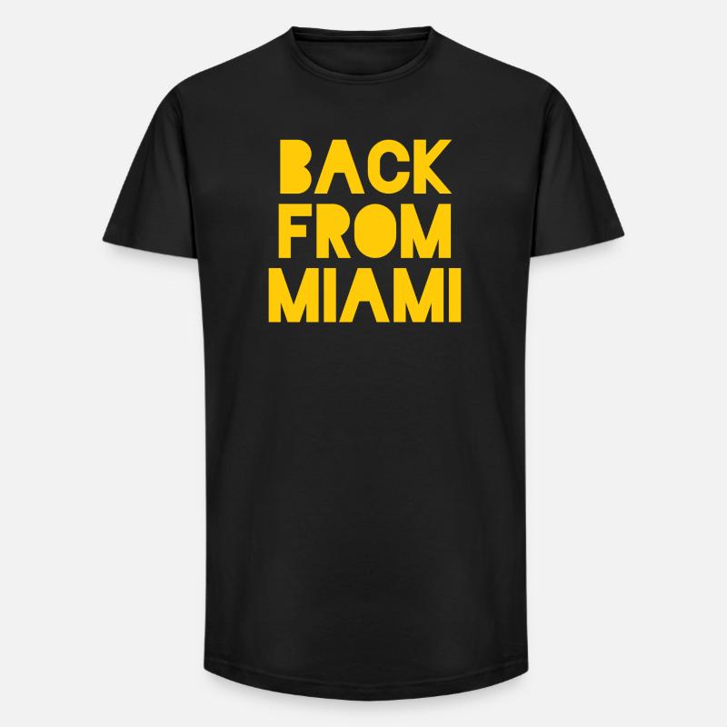 Lebendige Miami Skyline Silhouette - Long Fit Männer T-Shirt - Schwarz