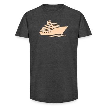 Minimalistische Kreuzfahrtschiff Silhouette Urlaub - Long Fit Männer T-Shirt - Anthrazit - Vorne - AI Model Male 185 light (185cm)