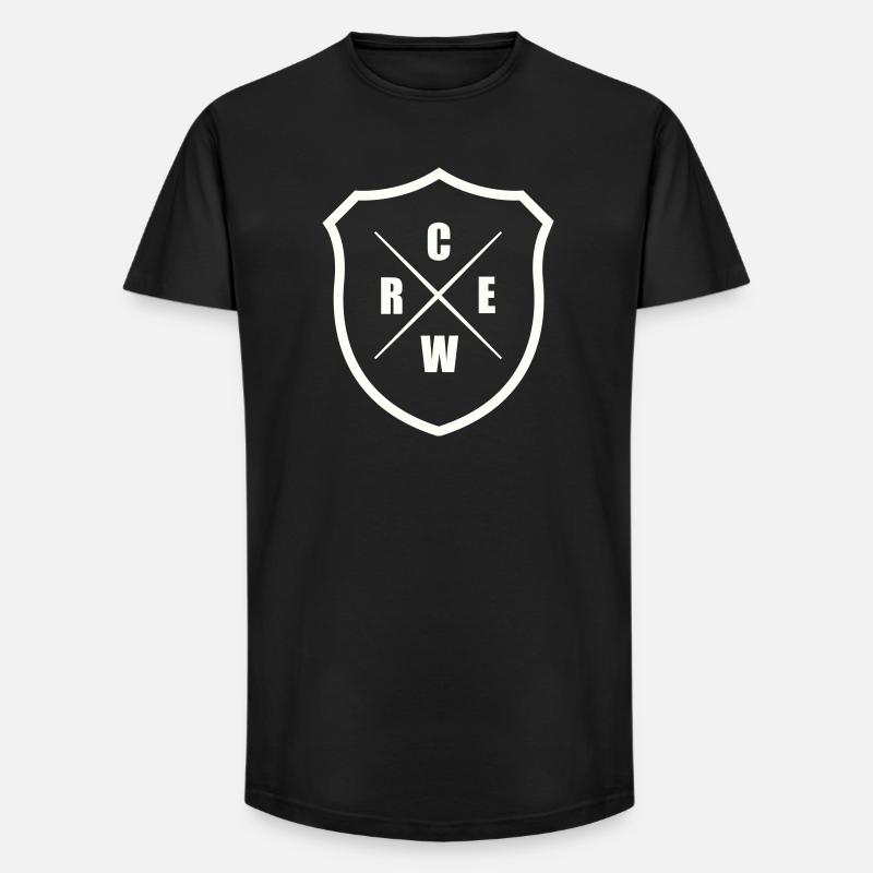crew_wappen- - Long Fit Männer T-Shirt - Schwarz
