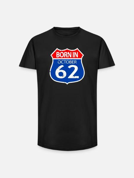 Né_en_octobre_62 - T-shirt coupe longue homme - noir