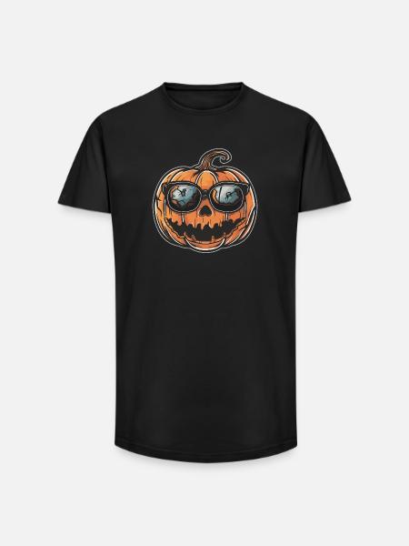 Cool Halloween pumpkin - Long Fit Men's T-Shirt - black