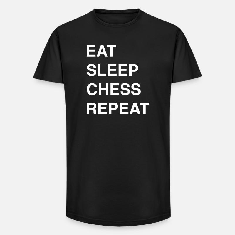 Schach Idee und Chess Sprüche - Long Fit Männer T-Shirt - Schwarz