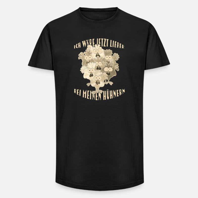  Hühner Spruch - Long Fit Männer T-Shirt - Schwarz