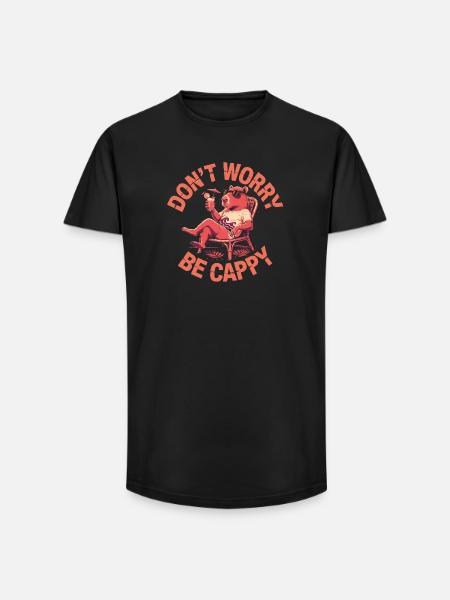 Capybara Cochon d’Inde Capybara - T-shirt coupe longue homme - noir