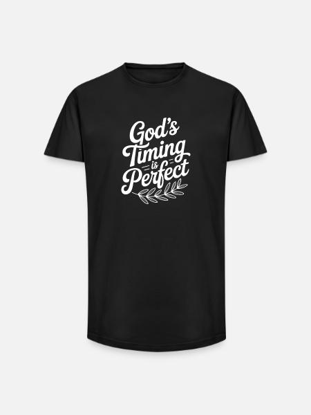 God’s Timing is Perfect - Long Fit Men's T-Shirt - black