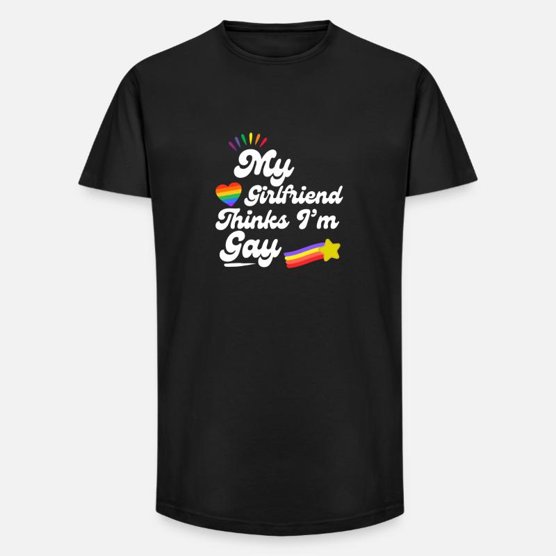 Rainbow Pride Heart Keepsake Design - Long Fit Men's T-Shirt - black