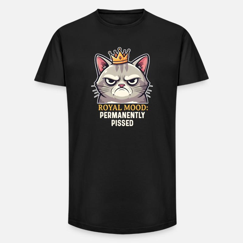 Grumpy Katze Königlicher Laune - Long Fit Men's T-Shirt - black