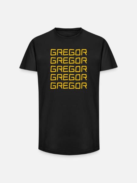First name Gregor - Long Fit Men's T-Shirt - black