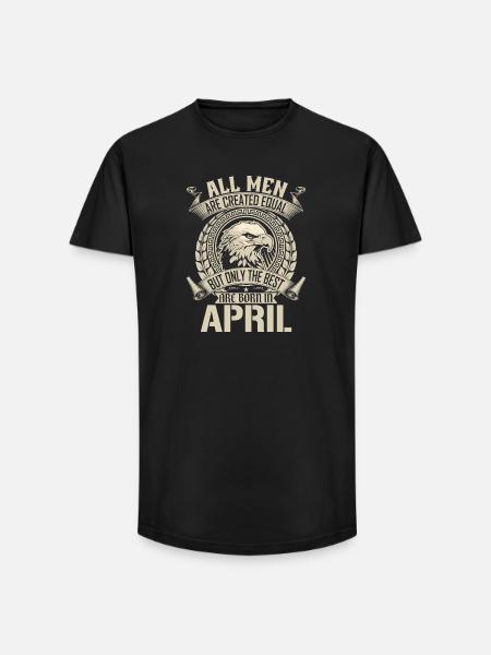 Eagle Pride April Geburtsmonat Design - Long Fit Männer T-Shirt - Schwarz
