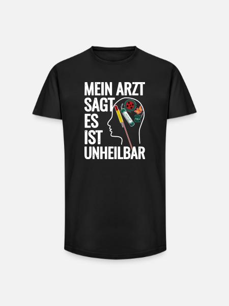 Fireworks in the head - Long Fit Men's T-Shirt - black