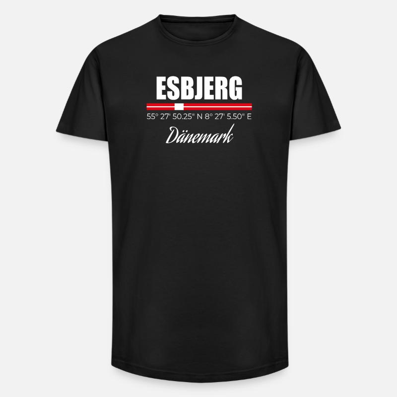 Esbjerg - Long Fit Männer T-Shirt - Schwarz