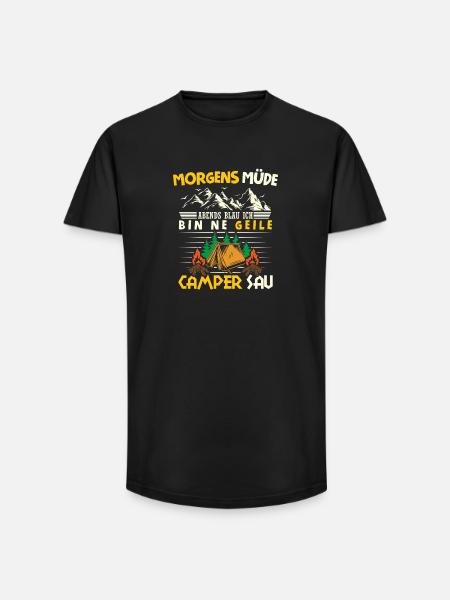 Camper Camping Caravan Saying - Long Fit Men's T-Shirt - black