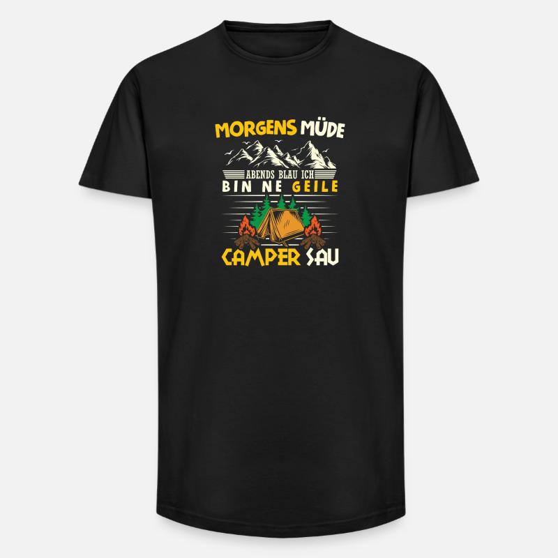 Camper Camping Caravan Saying - Long Fit Men's T-Shirt - black