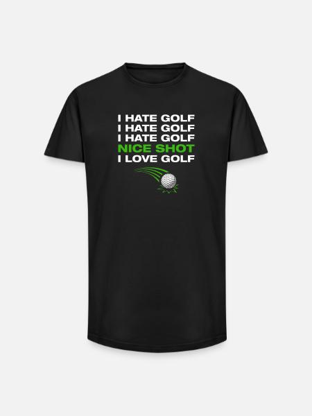 I love golf Golfer Golf Golfing - Long Fit Men's T-Shirt - black