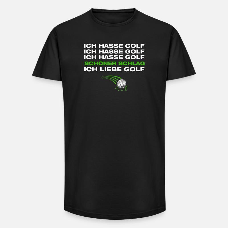 Ich liebe Golf Golfer Golfen - Long Fit Männer T-Shirt - Schwarz