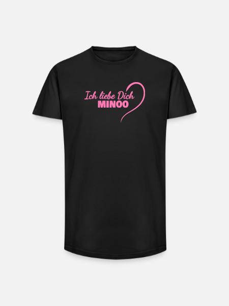 Minoo - T-shirt coupe longue homme - noir
