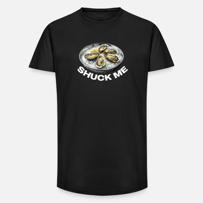 Austern mit Zitronenbelag - Long Fit Männer T-Shirt - Schwarz