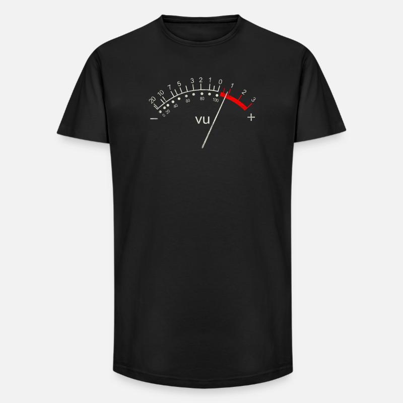Retro-VU-Messgerät - Long Fit Männer T-Shirt - Schwarz