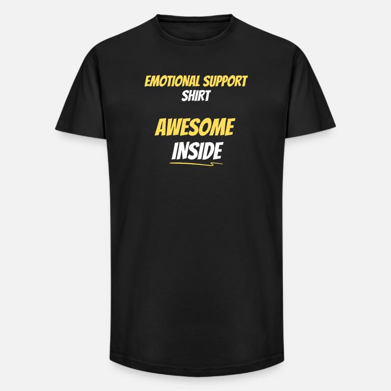 Emotional Support Awesome Inside - Long Fit Men's T-Shirt - black