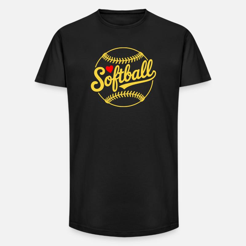 Sofball Design - Long Fit Männer T-Shirt - Schwarz