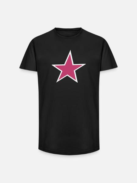 Minimalist Pink Star Illustration - Long Fit Men's T-Shirt - black