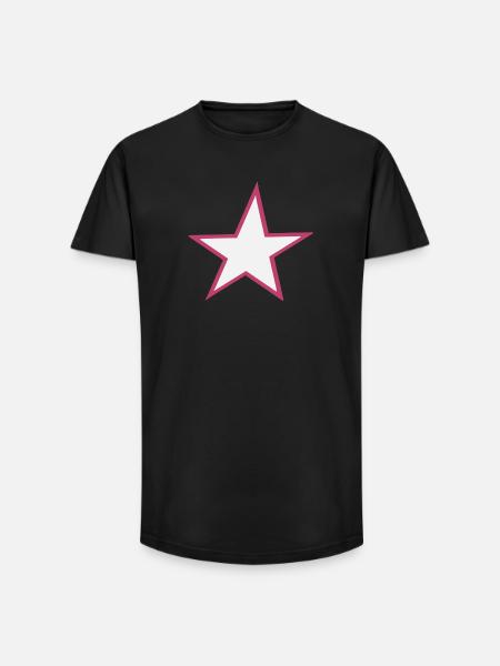 Glowing star motif - Long Fit Men's T-Shirt - black