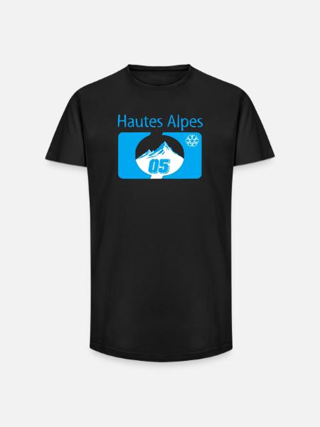 Mountains and Snowflakes Winter High Alps - Long Fit Men's T-Shirt - black