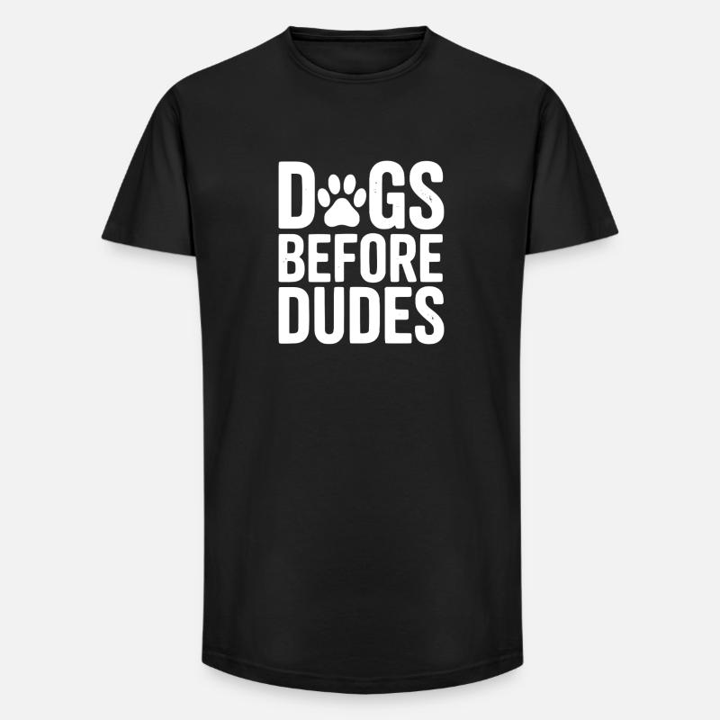 Hunde vor Kerlen - Long Fit Männer T-Shirt - Schwarz