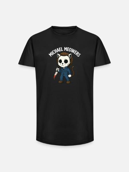 Michael Meowers Spooky Halloween Cat Parody - Long Fit Men's T-Shirt - black