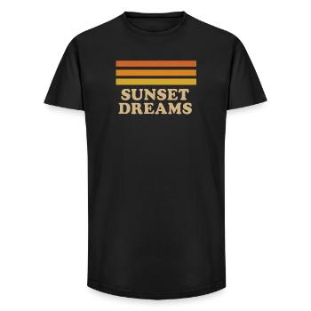 Sunset Dreams - Long Fit Männer T-Shirt - Schwarz - Vorne - AI Model Male 185 light (185cm)