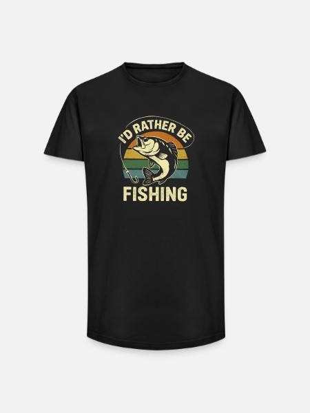 Angler Fish with Humor Saying - Long Fit Men's T-Shirt - black