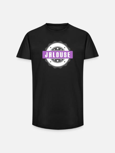 graphic design with jealous lettering - Long Fit Men's T-Shirt - black