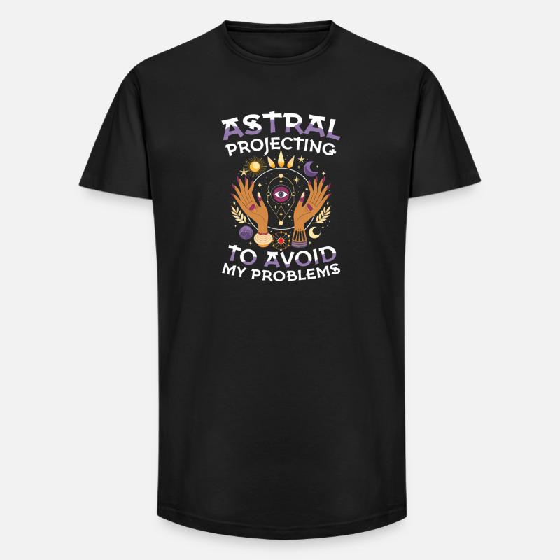 Astral projection against my problems - Long Fit Men's T-Shirt - black