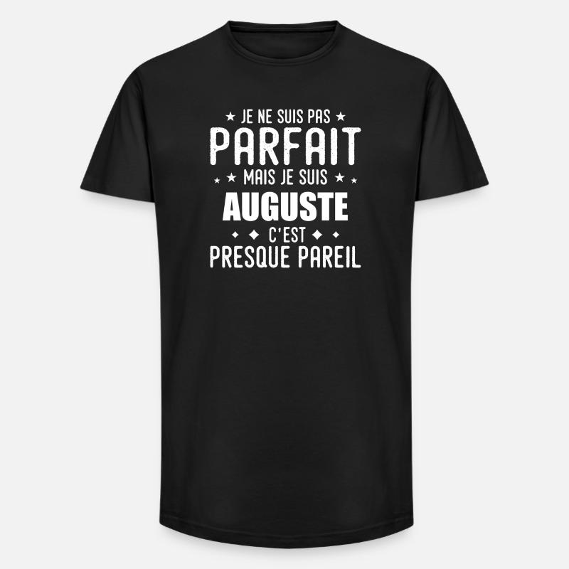 Auguste: authentic, imperfect, top, perfection - Long Fit Men's T-Shirt - black