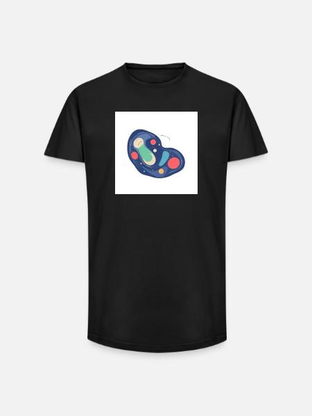 Abstract Cosmos Pattern in Blue - Long Fit Men's T-Shirt - black