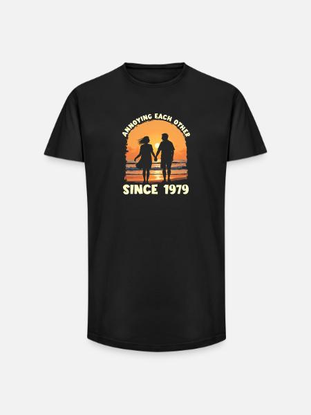 Anniversary of mutual harassment since 1979 - Long Fit Men's T-Shirt - black