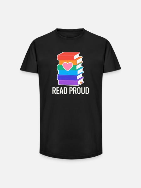 Reading Pride With Rainbow Heart - Long Fit Men's T-Shirt - black