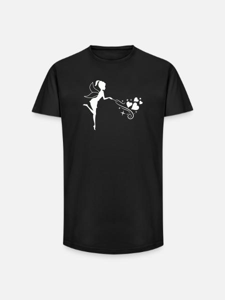 Fairytale fairy with heart magic - Long Fit Men's T-Shirt - black