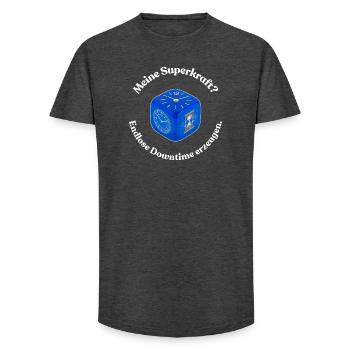 Super capacité Temps d’arrêt pour les joueurs de société Moderne - T-shirt coupe longue homme - charbon - Devant - AI Model Male 185 light (185cm)