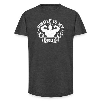 Powerlifting Bodybuilder Swole Is My Drug Gym Gift - Long Fit Men's T-Shirt - charcoal grey - Front - AI Model Male 185 light (185cm)