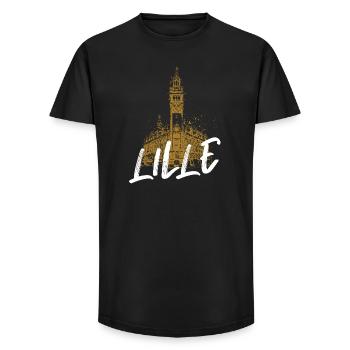 Tour of Old Lille with calligraphy - Long Fit Men's T-Shirt - black - Front - AI Model Male 185 light (185cm)