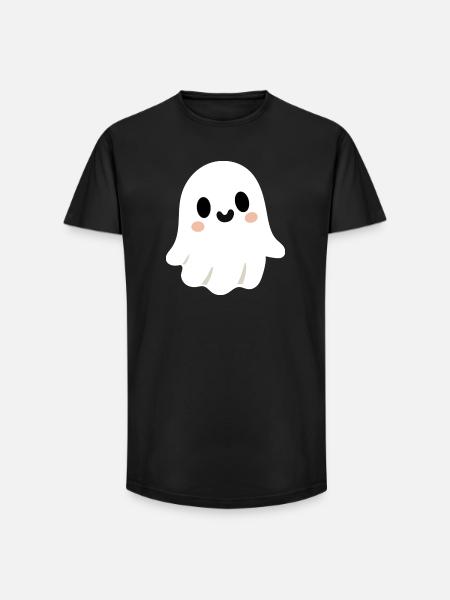 Cute Ghost - Long Fit Men's T-Shirt - black