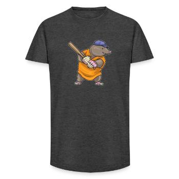 Taupe Baseball Batte de Baseball - T-shirt coupe longue homme - charbon - Devant - AI Model Male 185 light (185cm)