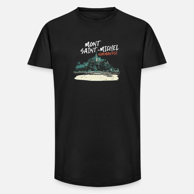 Stilisierter Mont Saint-Michel - Long Fit Männer T-Shirt - Schwarz