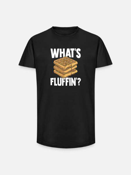 Cool Waffle Gift Pancakes with Syrup - Long Fit Men's T-Shirt - black